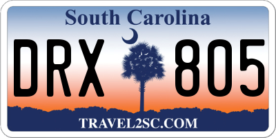 SC license plate DRX805