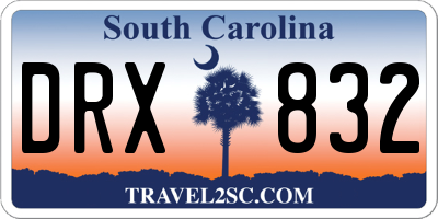 SC license plate DRX832