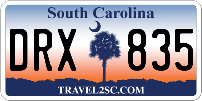 SC license plate DRX835