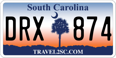 SC license plate DRX874