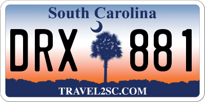 SC license plate DRX881