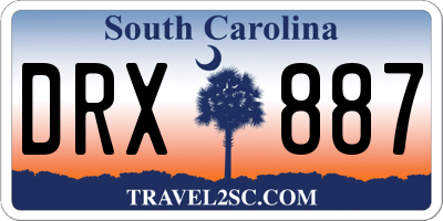 SC license plate DRX887