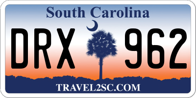 SC license plate DRX962