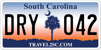 SC license plate DRY042