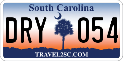 SC license plate DRY054