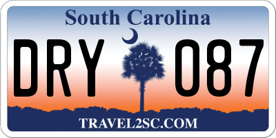 SC license plate DRY087