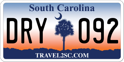 SC license plate DRY092