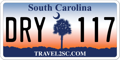 SC license plate DRY117