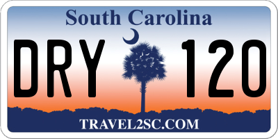 SC license plate DRY120