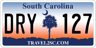 SC license plate DRY127