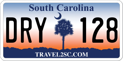 SC license plate DRY128
