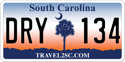 SC license plate DRY134