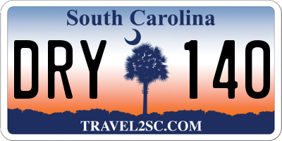 SC license plate DRY140
