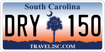 SC license plate DRY150