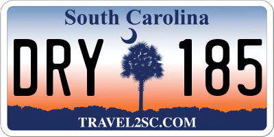 SC license plate DRY185