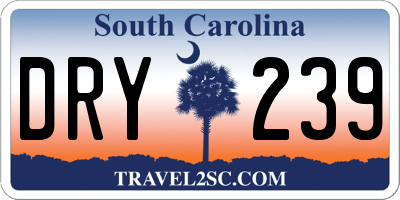 SC license plate DRY239
