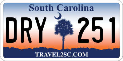 SC license plate DRY251