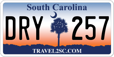 SC license plate DRY257