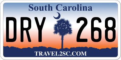 SC license plate DRY268