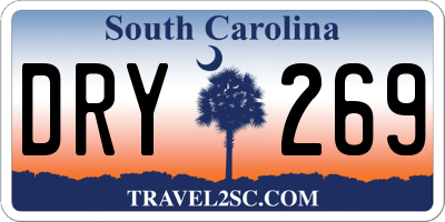SC license plate DRY269