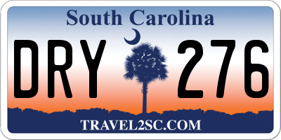 SC license plate DRY276
