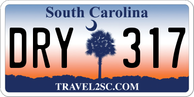 SC license plate DRY317