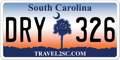 SC license plate DRY326