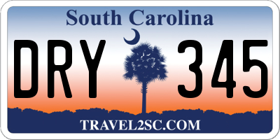 SC license plate DRY345
