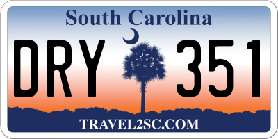 SC license plate DRY351