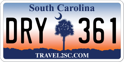 SC license plate DRY361