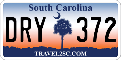 SC license plate DRY372