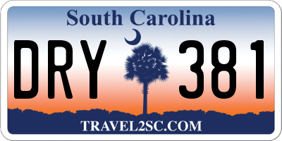 SC license plate DRY381