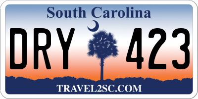 SC license plate DRY423