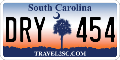 SC license plate DRY454