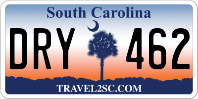 SC license plate DRY462
