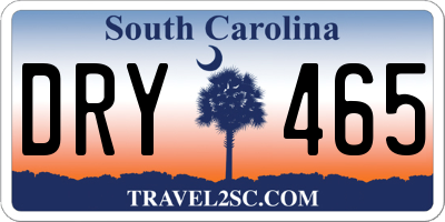 SC license plate DRY465