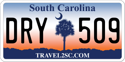 SC license plate DRY509
