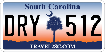 SC license plate DRY512
