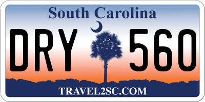 SC license plate DRY560