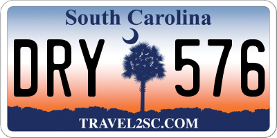 SC license plate DRY576