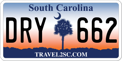 SC license plate DRY662