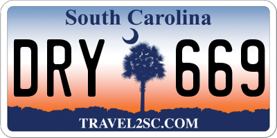 SC license plate DRY669
