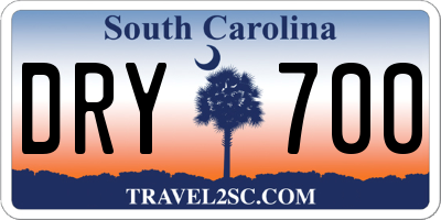 SC license plate DRY700