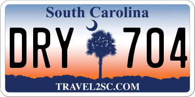 SC license plate DRY704