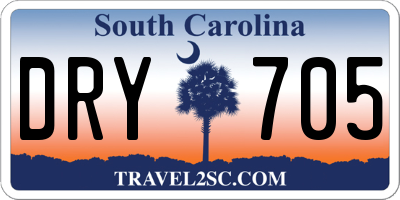 SC license plate DRY705
