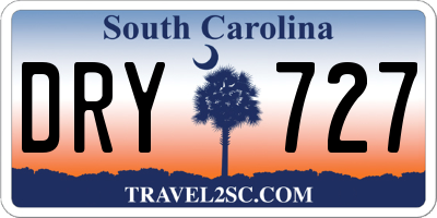 SC license plate DRY727