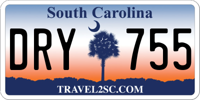SC license plate DRY755