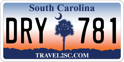 SC license plate DRY781