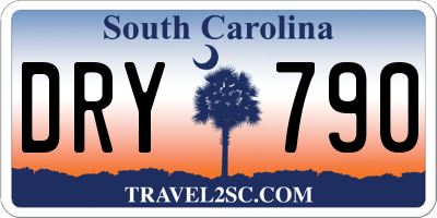 SC license plate DRY790