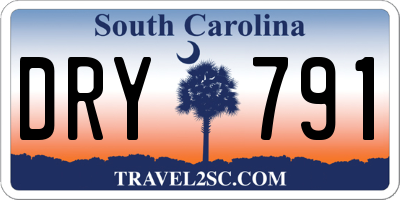 SC license plate DRY791